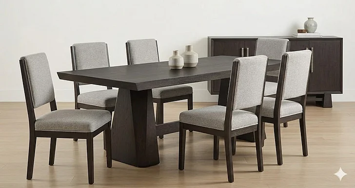 Magnussen Tauren 7pc Pedestal Dining Set in Coffee Bean