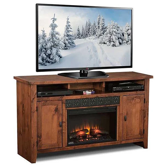 Aspenhome Alder Grove 63" Fireplace Console in Fruitwood DG1901-FRT