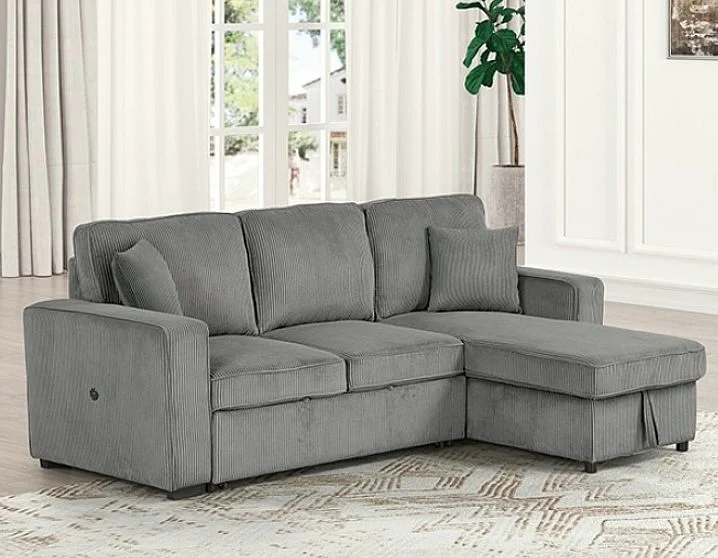 Furniture of America Yves Sectional in Dark Gray FM6964DG-SECT