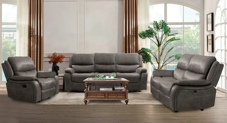 Furniture of America Henricus 2pc Reclining Living Room Set in Dark Gray