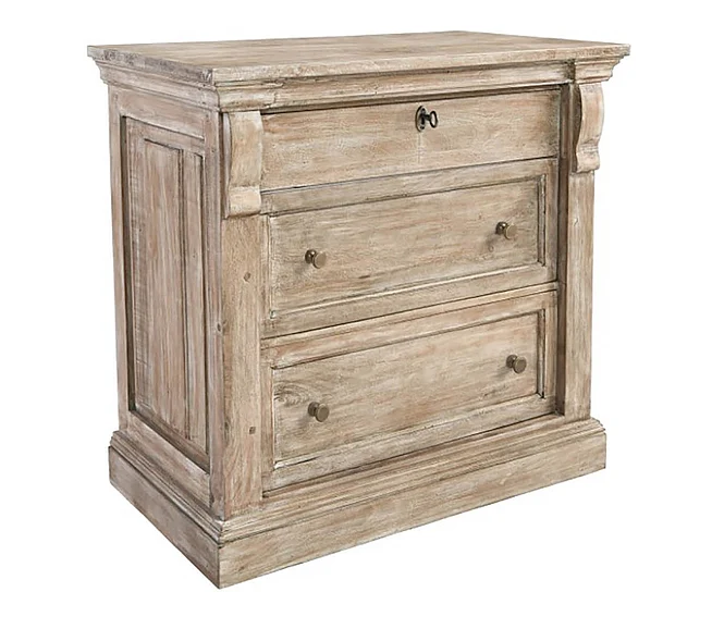 Classic Home Adelaide 3 Drawer Nightstand in Natural White Wash 52010679