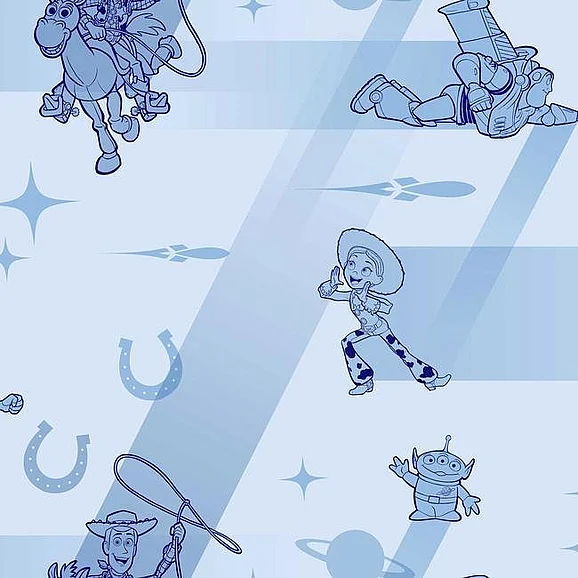 York Disney Kids Vol. 4 D37 Disney and Pixar Toy Story 4 Retro Wallpaper in Blue DI0925 (Double Roll) FedEx/UPS