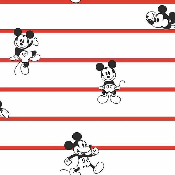York Disney Kids Vol. 4 D37 Disney Mickey Mouse Stripe Wallpaper in Red DI0933 (Double Roll) FedEx/UPS