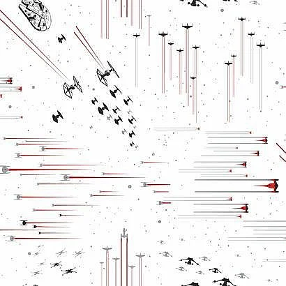 York Disney Kids Vol. 4 D37 Star Wars: Galactic Battles Wallpaper in Red DI0950 (Double Roll) FedEx/UPS