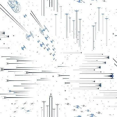 York Disney Kids Vol. 4 D37 Star Wars: Galactic Battles Wallpaper in Blue DI0951 (Double Roll) FedEx/UPS