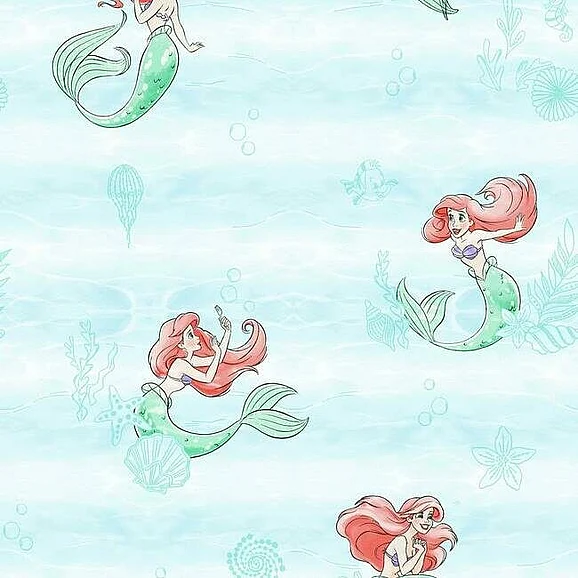 York Disney Kids Vol. 4 D37 Little Mermaid Swim Wallpaper in Teal DI0954 (Double Roll) FedEx/UPS