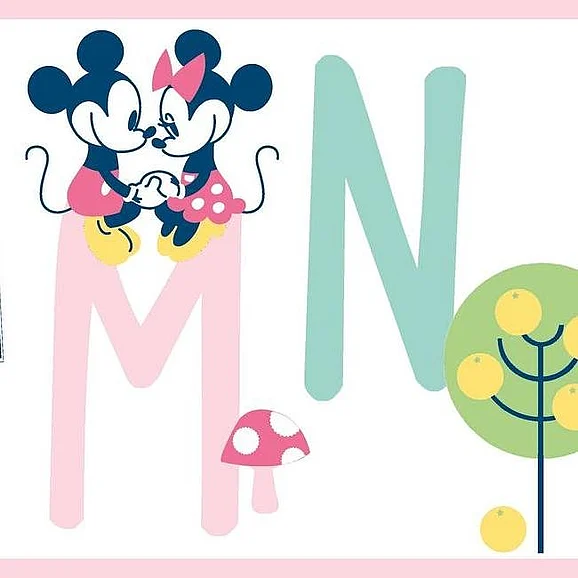 York Disney Kids Vol. 4 D37 Disney Mickey Mouse ABC Border Wallpaper Border in Pink DI0971BD (1 Spool) FedEx/UPS
