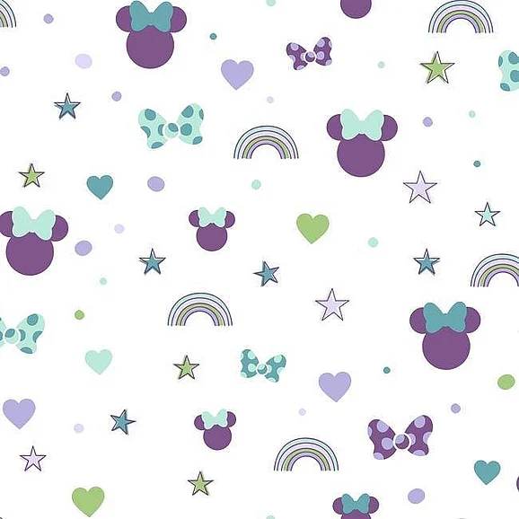 York Disney Kids Vol. 4 D37 Disney Minnie Mouse Rainbow Wallpaper in Purple DI0990 (Double Roll) FedEx/UPS