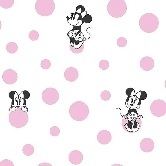 York Disney Kids Vol. 4 D37 Minnie Dots Wallpaper in Pink DI1027 (Double Roll) FedEx/UPS