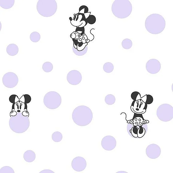 York Disney Kids Vol. 4 D37 Disney Minnie Mouse Dots Wallpaper in Purple DI1028 (Double Roll) FedEx/UPS
