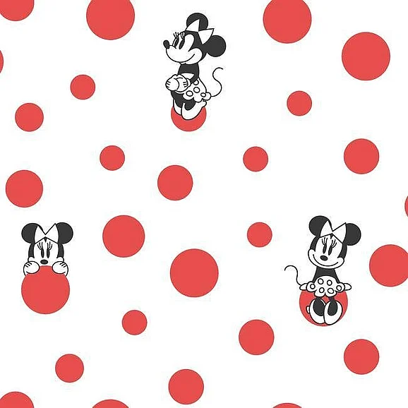 York Disney Kids Vol. 4 D37 Disney Minnie Mouse Dots Wallpaper in Red DI1029 (Double Roll) FedEx/UPS