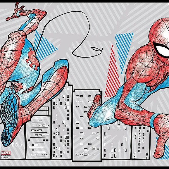 York Disney Kids Vol. 4 D37 Spider-Man Fracture Border Wallpaper Border in Red/Gray/Blue DI1030BD (1 Spool) FedEx/UPS