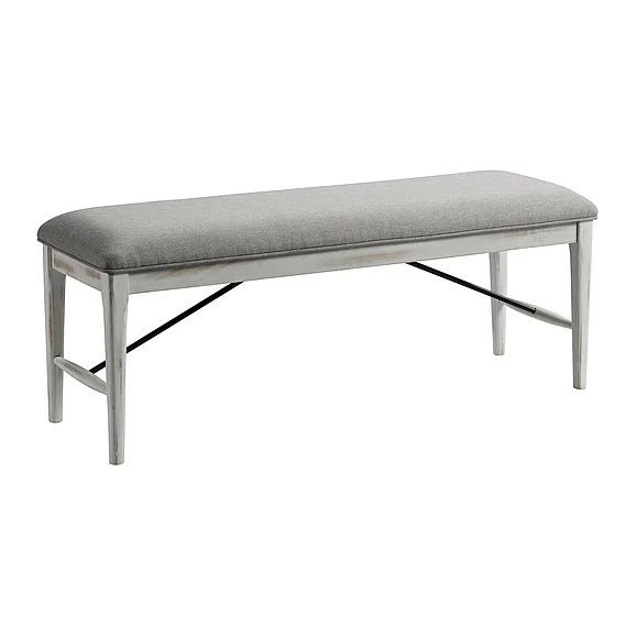 Intercon Furniture Modern Rustic 50" Backless Bench in Weathered White MR-CH-5019C-WWH-RTA