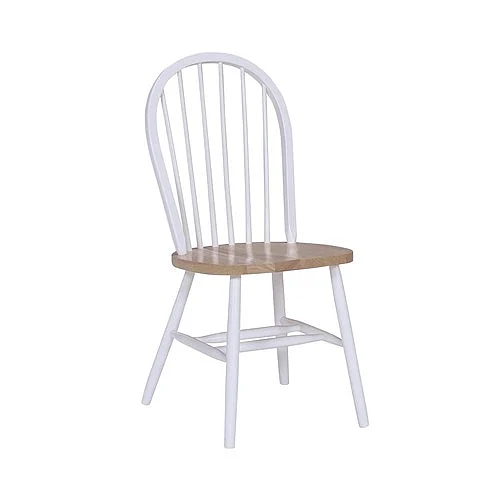 John Thomas Furniture Dining Essentials Windsor Side Chair (Set of 2) in White/Natural C02-112