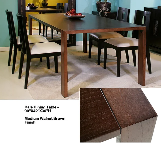 Indo Puri Bale Dining Table in Medium Walnut Brown