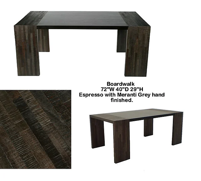 Indo Puri Boardwalk Rectangular Dining Table in Espresso