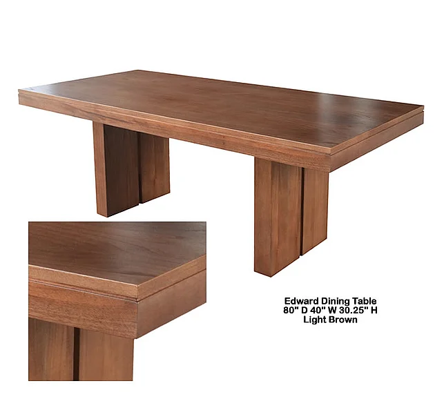Indo Puri Edward Rectangular Dining Table in Light Brown