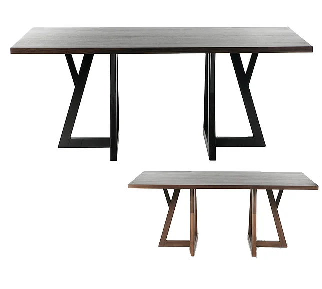 Indo Puri Forest 90" Rectangular Dining Table in Walnut
