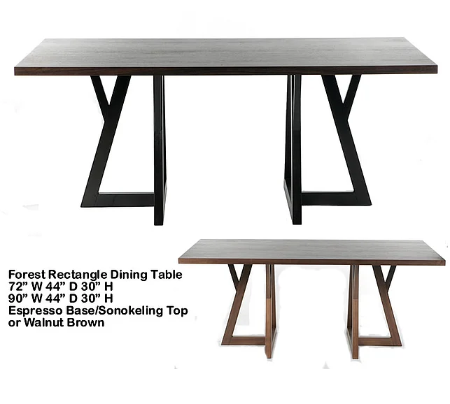 Indo Puri Forest 42" Rectangular Dining Table in Walnut