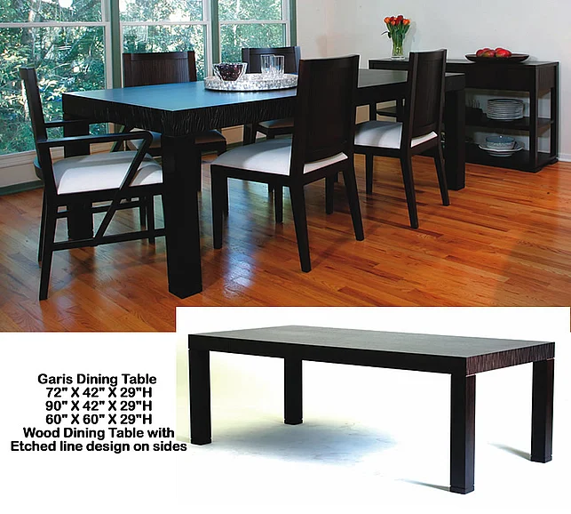 Indo Puri Garis 90" Rectangular Dining Table in Espresso