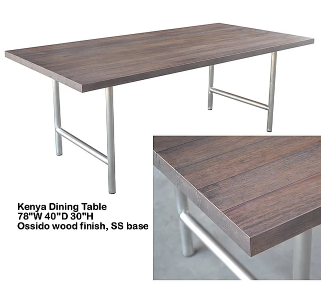 Indo Puri Kenya Rectangular Dining Table in Ossido Wood