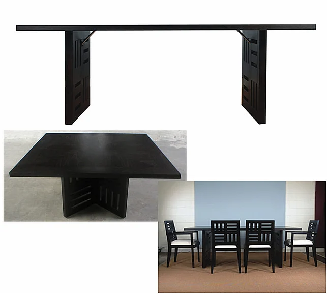 Indo Puri Quatro 42" Square Dining Table in Dark Espresso