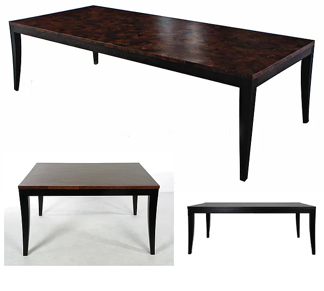 Indo Puri Rima 104" Rectangular Dining Table in Espresso/Cinnamon