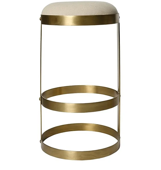 Noir Furniture Dior Bar Stool in Antique Brass GSTOOL118MBL