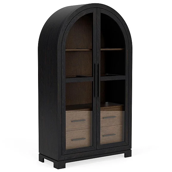Riverside Furniture Calhoun Display Cabine in Black 61754