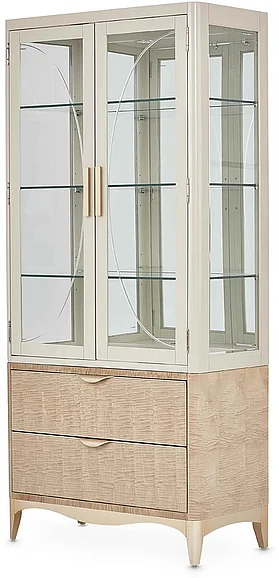 AICO Malibu Crest Display Cabinet in Chardonnay 9007209-822