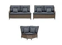 Intercon Furniture Dixie Outdoor 3pc Sectional Set in Charcoal