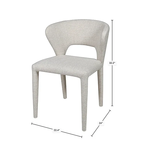 LH Home Dakota Dining Chair in Vanilla Tweed DKT025-VTW