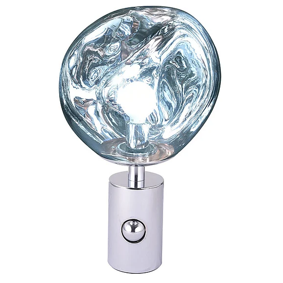Bethel Silver Acrylic Distorted Orb Table Lamp DLS18T10S
