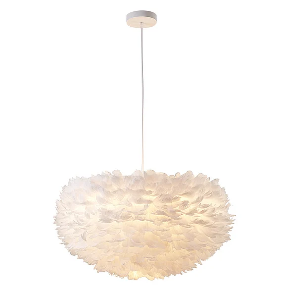 Bethel White Goose Feather Ball Ceiling Fixture DLS19C29W
