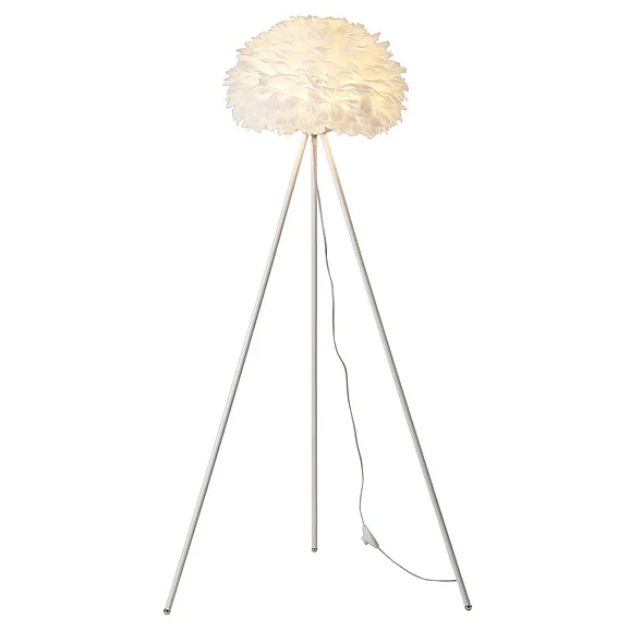 Bethel White Feather Ball Floor Lamp DLS23F17W