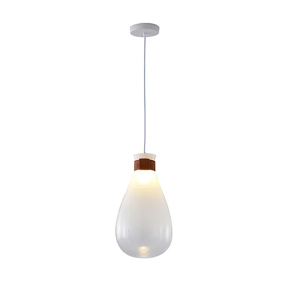 Bethel White Glass Jar Pendant DLS30P10W