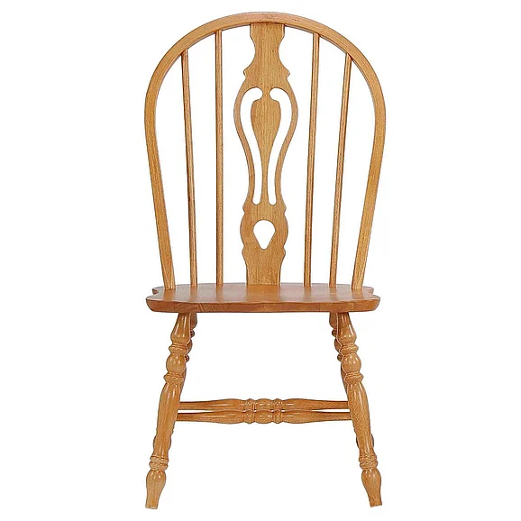Sunset Trading Oak Selections Keyhole Windsor Dining Side Chairs in Light Oak (Set of 2) DLU-124-S-LO-2