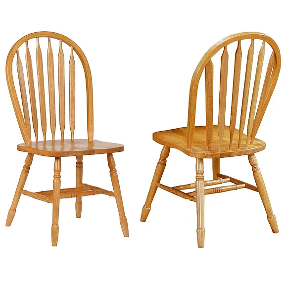 Sunset Trading Selections Windsor Arrowback Dining Side Chair in Light Oak (Set of 2) DLU-820-LO-2