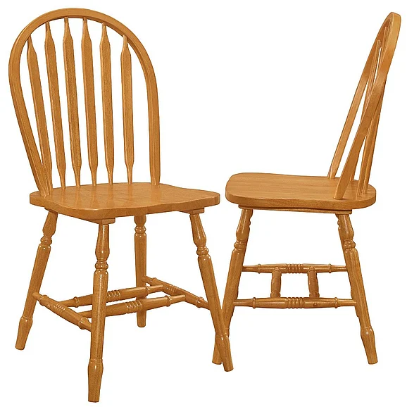 Sunset Trading Oak Selections Arrowback Dining Side Chair in Light Oak (Set of 2) DLU-820-LO-RTA-2
