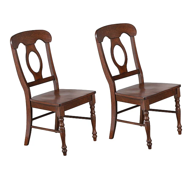 Sunset Trading Andrews Napoleon Dining Side Chair in Distressed Chestnut Brown (Set of 2) DLU-ADW-C50-CT-2