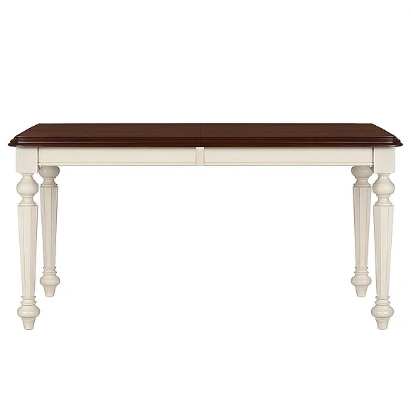 Sunset Trading Andrews 58-76" Rectangular Butterfly Extendable Dining Table in Antique White and Chestnut Brown DLU-ADW4276-AW