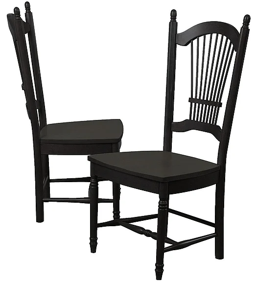 Sunset Trading Black Cherry Selections Allenridge Dining Chair in Distressed Antique Black with Cherry Rub (Set of 2) DLU-C07-AB-2
