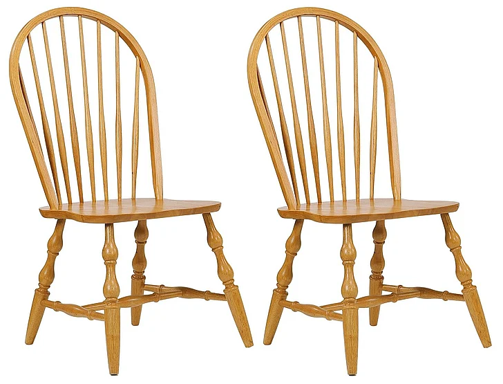 Sunset Trading Oak Selections Windsor Spindleback Dining Chair in Distressed Light Oak (Set of 2) DLU-C30-LO-2