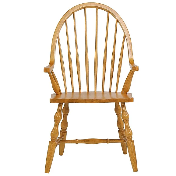 Sunset Trading Oak Selections Windsor Spindleback Dining Chair with Arms in Distressed Light Oak DLU-C30A-LO