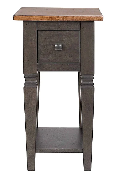 Sunset Trading Dakota 14" Narrow End Table with Drawer & Shelf Storage in Distressed Brown and Ash Gray DLU-DK-2303-TA