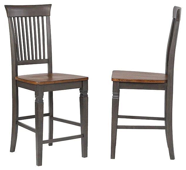 Sunset Trading Dakota Slat Back Bartools in Distressed Brown and Ash Gray (Set of 2) DLU-DK-B70-TA-2