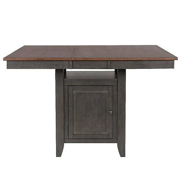 Sunset Trading Dakota 42-54" Counter Height Expandable Butterfly Leaf Dining Table in Distressed Brown and Ash Gray DLU-DK5454C-TA