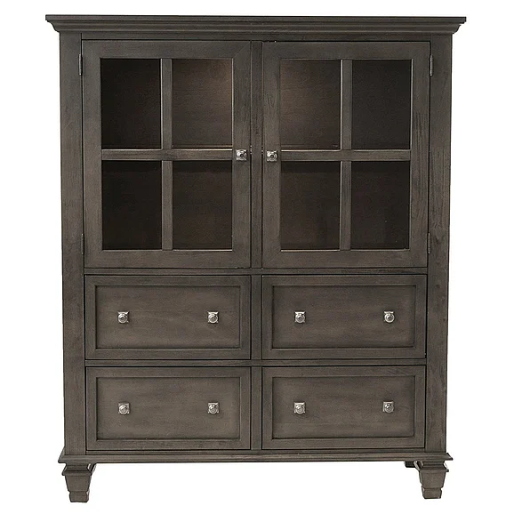 Sunset Trading Shades of Gray Lighted China Cabinet in Weathered Gray DLU-EL-DS