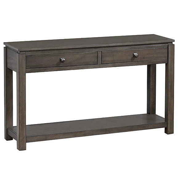 Sunset Trading Shades of Gray Sofa Console with Drawers and Shelf in Weathered Gray DLU-EL1604