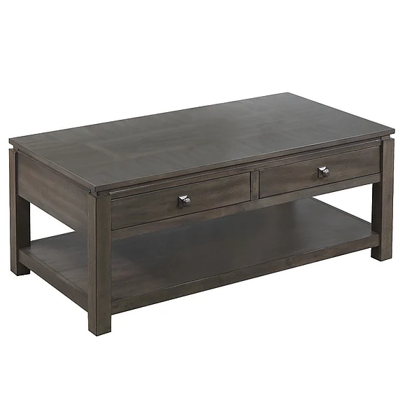 Sunset Trading Shades of Gray Coffee Table with Drawers and Shelf in Weathered Gray DLU-EL1608